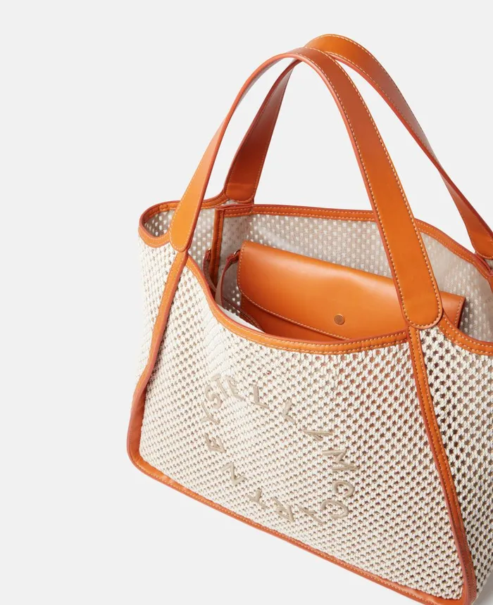 Stella McCartney Stella Logo Rope Mesh Tote Bag Ivorybeige Women Logo Bag