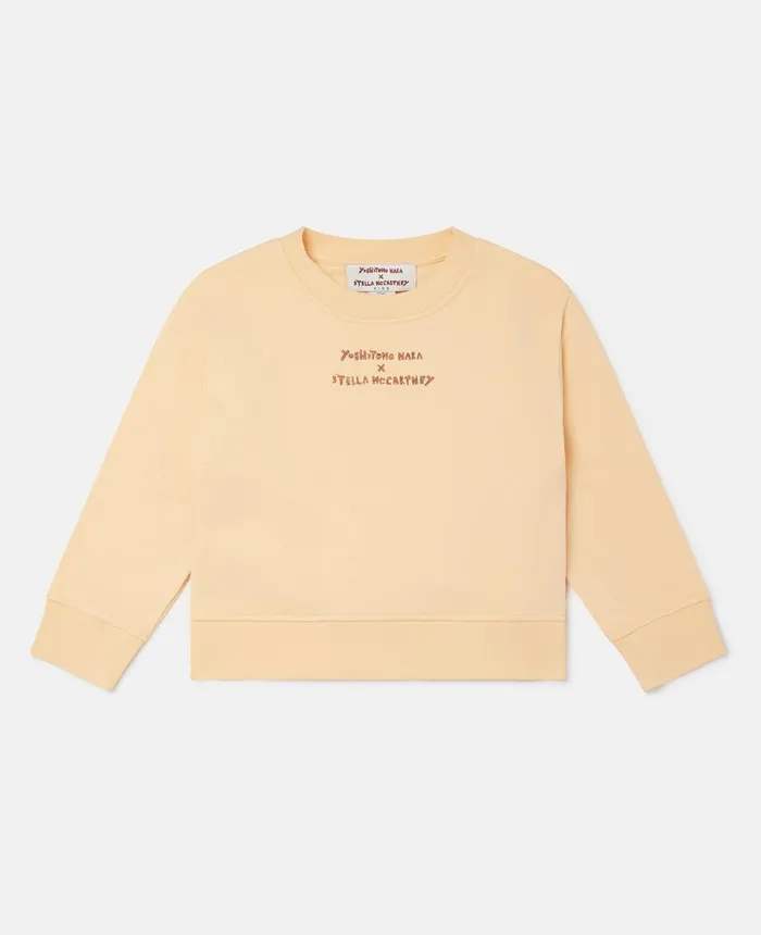 Stella McCartney Yoshitomo Nara Logo Sweatshirt Orange Kids TShirts And Tops