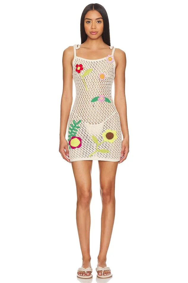 Stella Mini Dress Beige Multi Women Lovers and Friends Dresses
