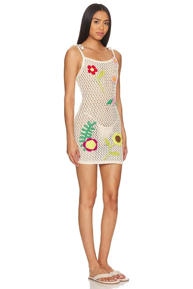 Stella Mini Dress Beige Multi Women Lovers and Friends Dresses