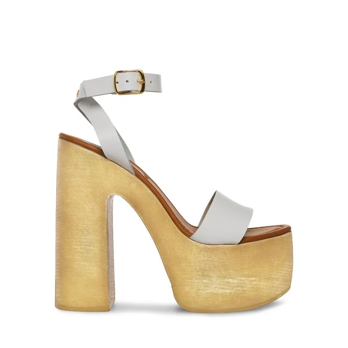 Steve Madden Alessia White Leather Womens Heels