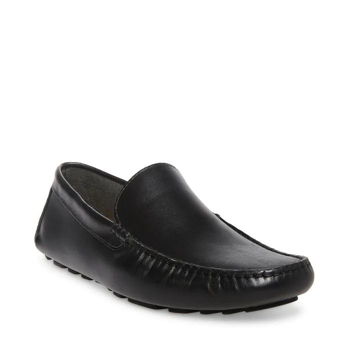 Steve Madden Bergamo Black Leather Mens Loafers Steve Madden Bergamo Black Leather Mens Loafers