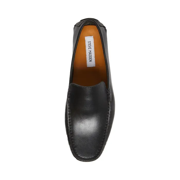 Steve Madden Bergamo Black Leather Mens Loafers Steve Madden Bergamo Black Leather Mens Loafers