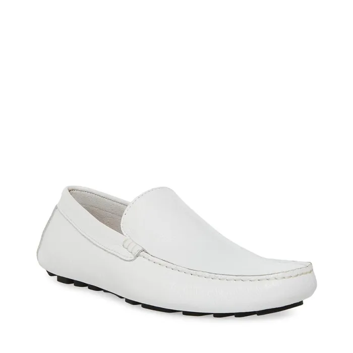 Steve Madden Bergamo White Leather Mens Loafers Steve Madden Bergamo White Leather Mens Loafers