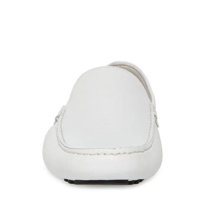 Steve Madden Bergamo White Leather Mens Loafers Steve Madden Bergamo White Leather Mens Loafers