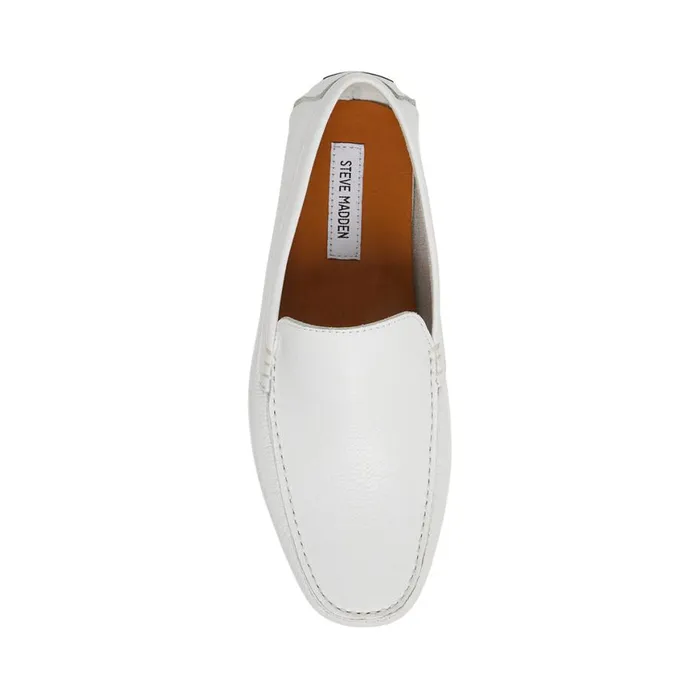 Steve Madden Bergamo White Leather Mens Loafers Steve Madden Bergamo White Leather Mens Loafers
