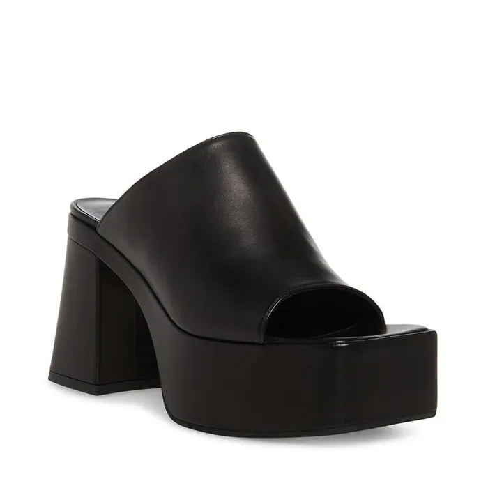 Steve Madden Capria Black Leather Womens Heels