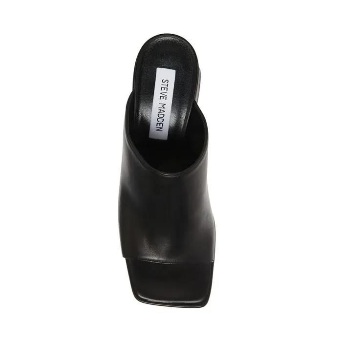 Steve Madden Capria Black Leather Womens Heels