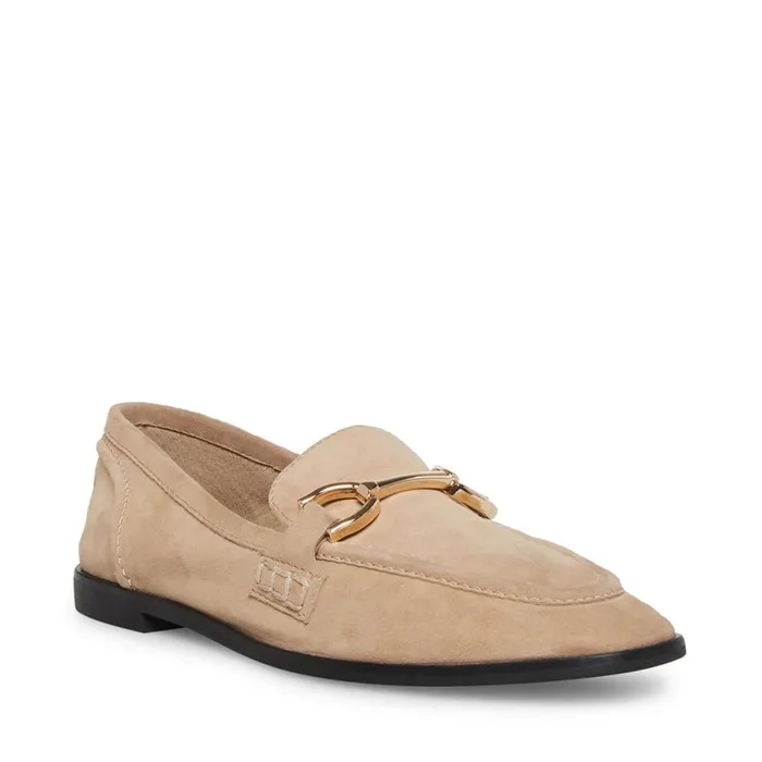 Steve Madden Carrine Tan Suede Womens Loafers and Flats