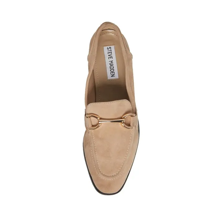 Steve Madden Carrine Tan Suede Womens Loafers and Flats