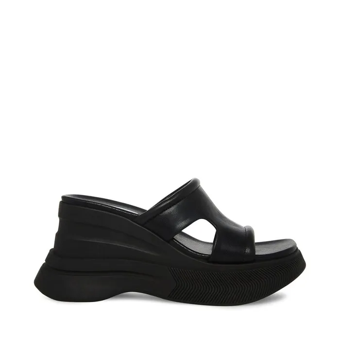 Steve Madden Clue Black Womens Sandals