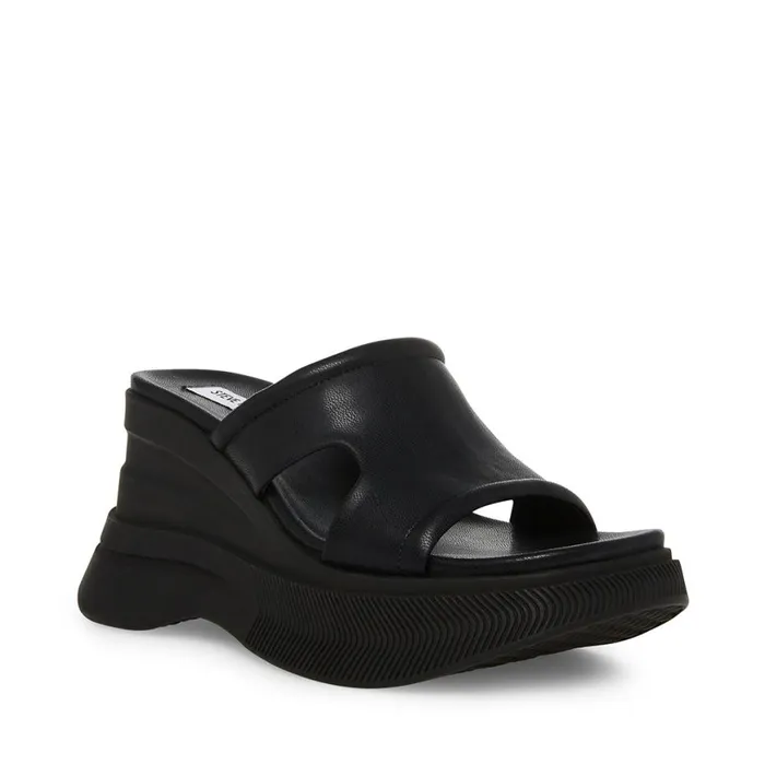 Steve Madden Clue Black Womens Sandals