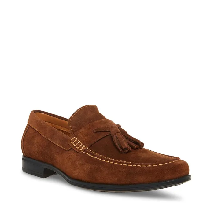 Steve Madden Gollie Tobacco Suede Mens Loafers