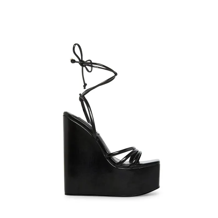 Steve Madden Isla Black Metallic Womens Sandals