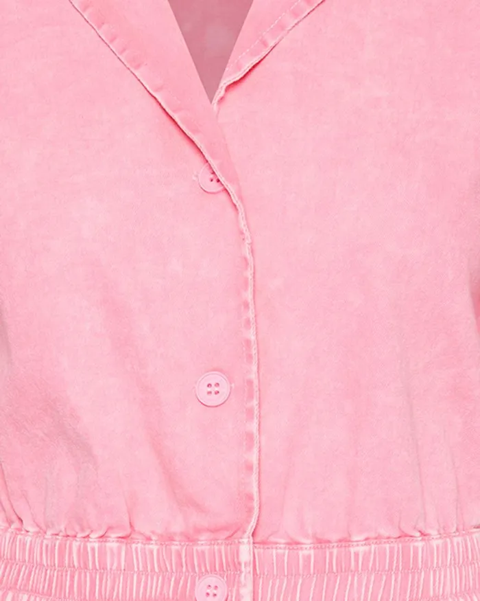 Steve Madden Kaeleigh Romper Hot Pink Womens Dresses
