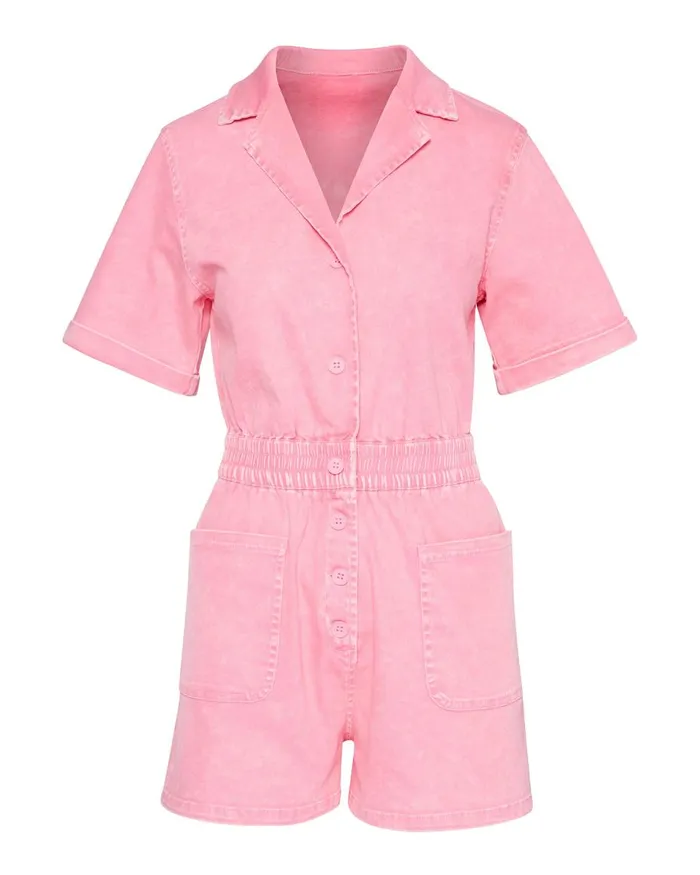 Steve Madden Kaeleigh Romper Hot Pink Womens Dresses