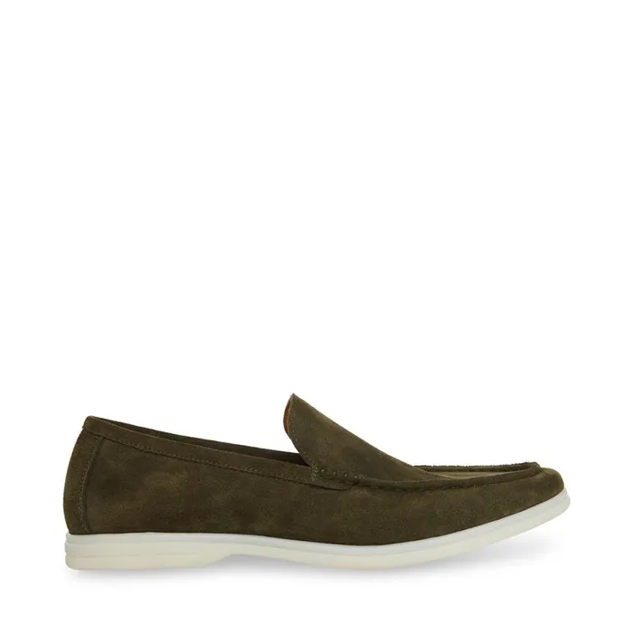 Steve Madden Larken Olive Suede Mens Loafers