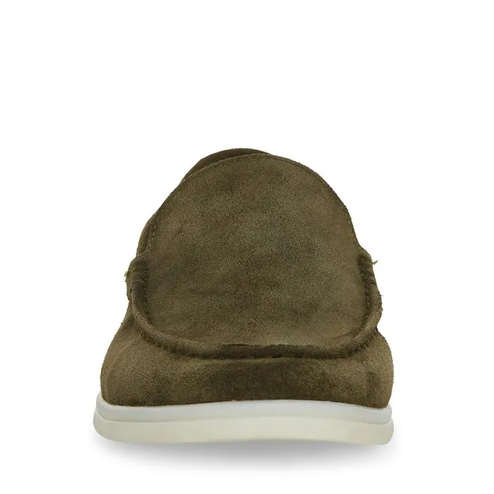 Steve Madden Larken Olive Suede Mens Loafers