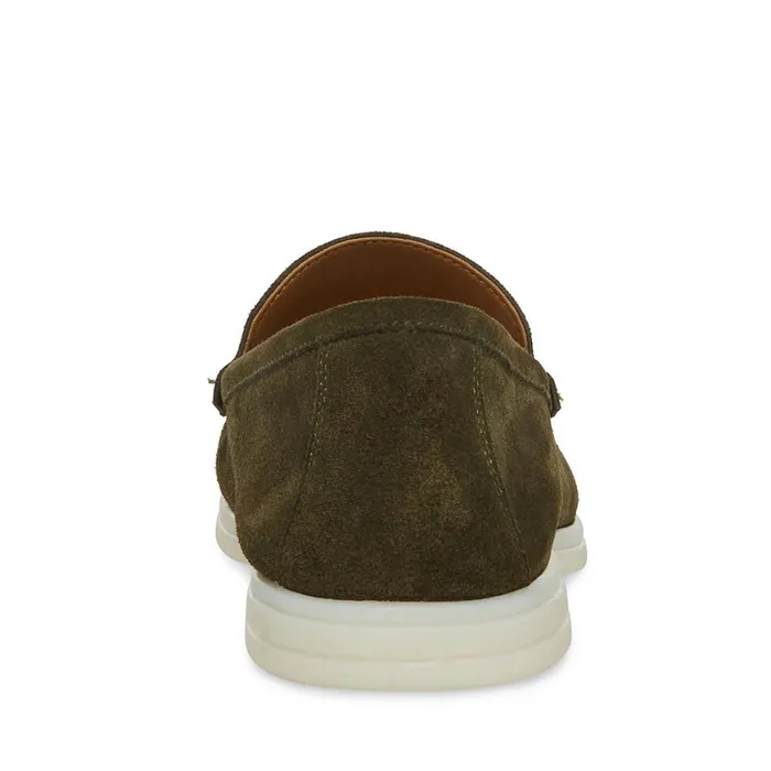 Steve Madden Larken Olive Suede Mens Loafers
