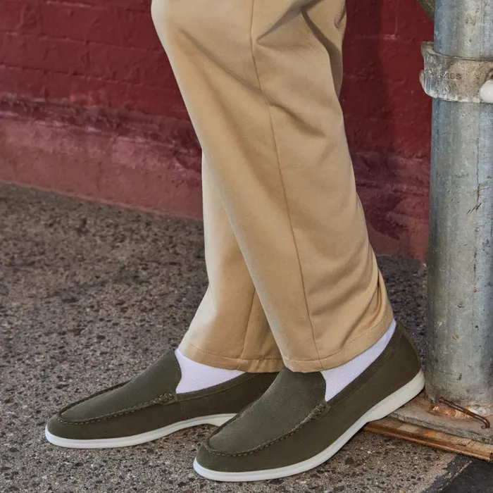 Steve Madden Larken Olive Suede Mens Loafers