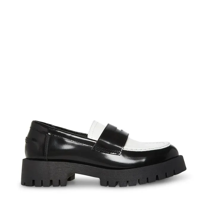 Steve Madden Lawrence Black Multi Womens Loafers and Flats