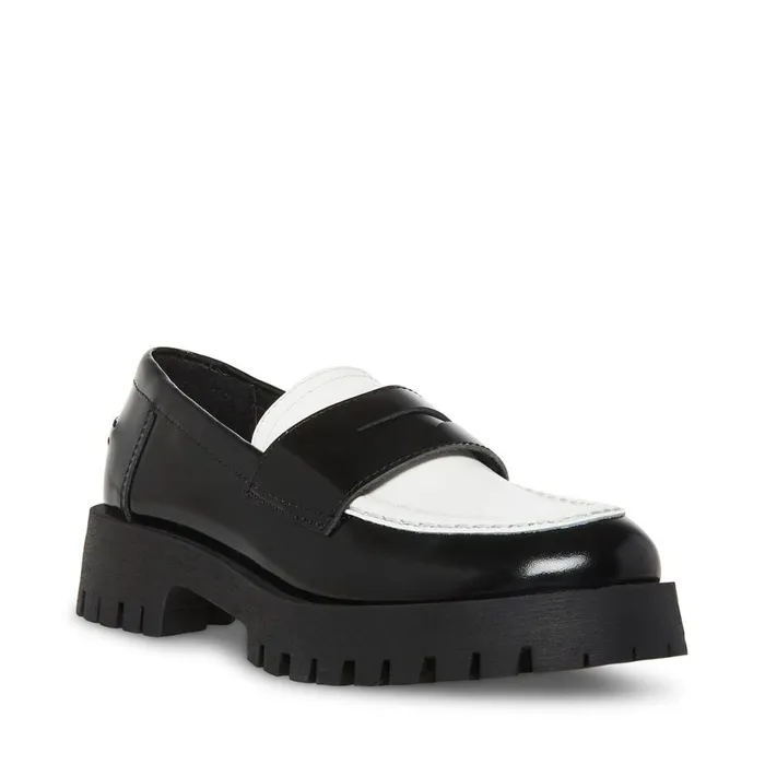 Steve Madden Lawrence Black Multi Womens Loafers and Flats
