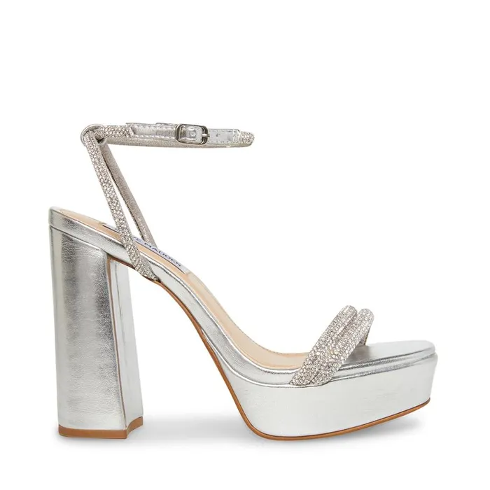 Steve Madden Lofty Silver Womens Heels