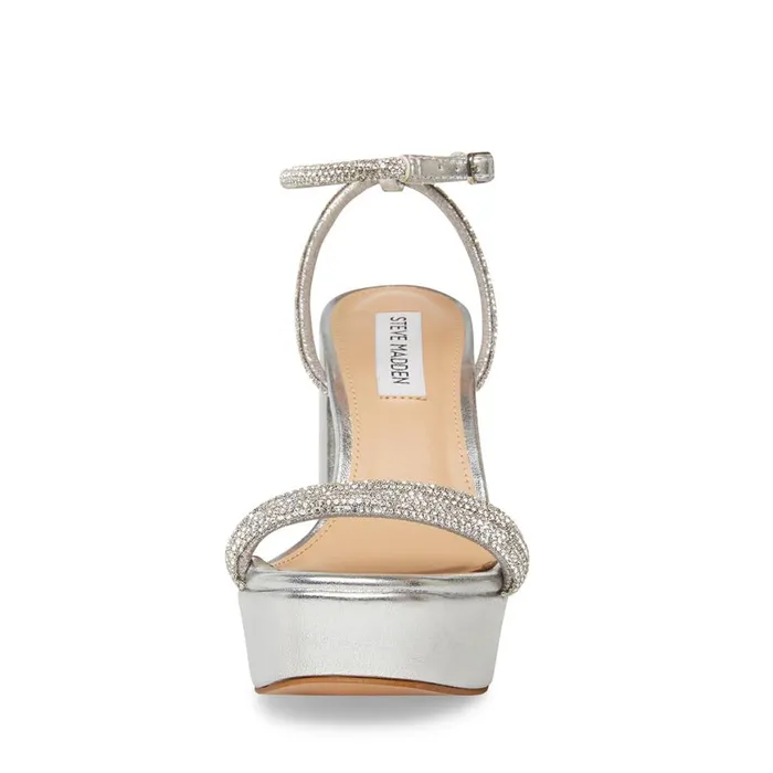 Steve Madden Lofty Silver Womens Heels