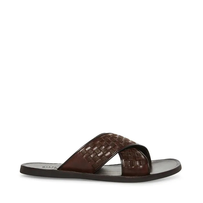 Steve Madden Lukke Brown Leather Mens Casual
