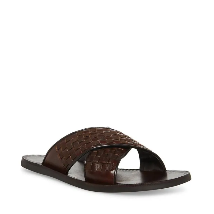Steve Madden Lukke Brown Leather Mens Casual