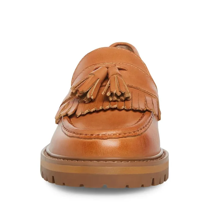 Steve Madden Minka Tan Leather Womens Loafers and Flats