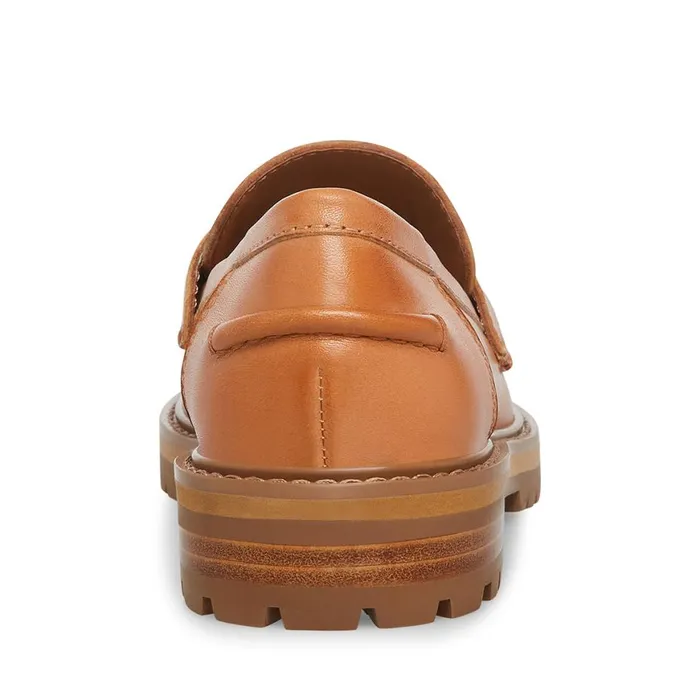 Steve Madden Minka Tan Leather Womens Loafers and Flats