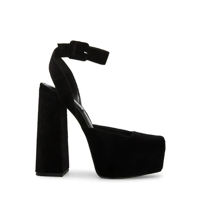 Steve Madden Monica Black Velvet Womens Heels