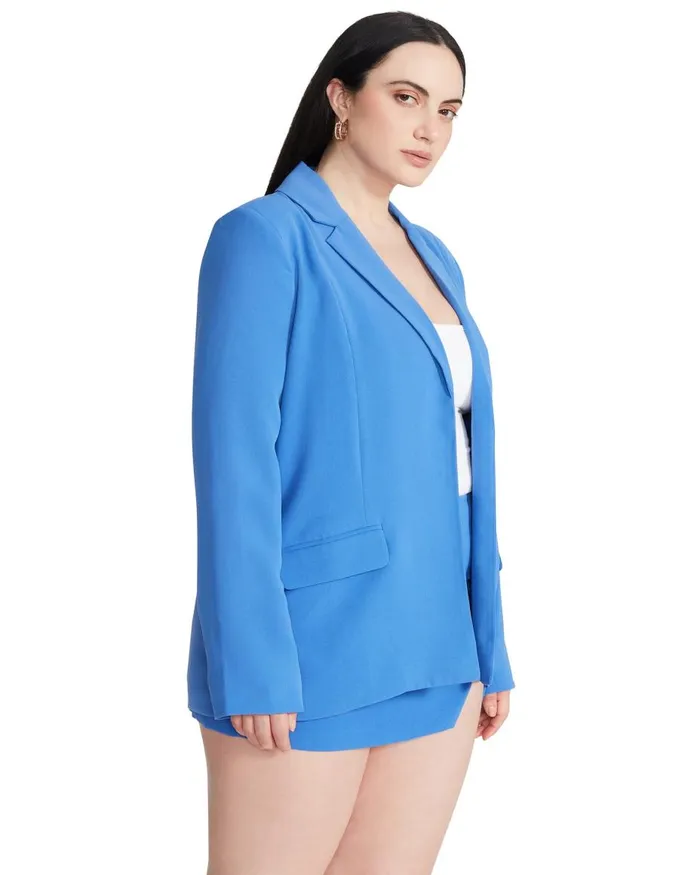 Steve Madden Payton Blazer Blue Womens Jackets and Coats