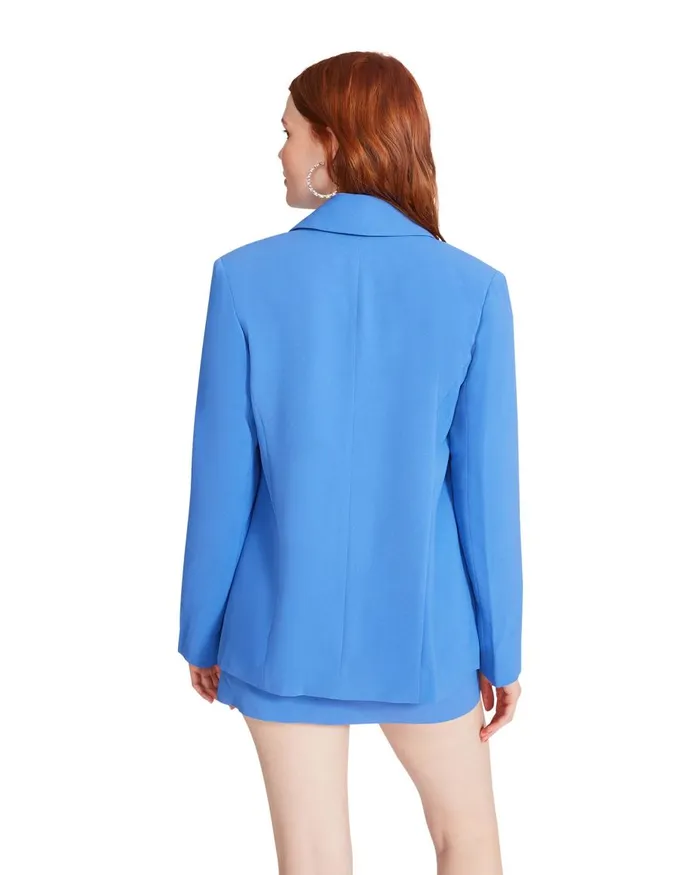 Steve Madden Payton Blazer Blue Womens Jackets and Coats