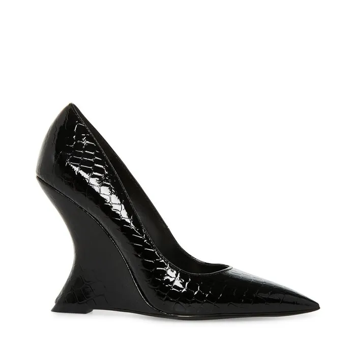 Steve Madden Rival Black Crocodile Womens Heels