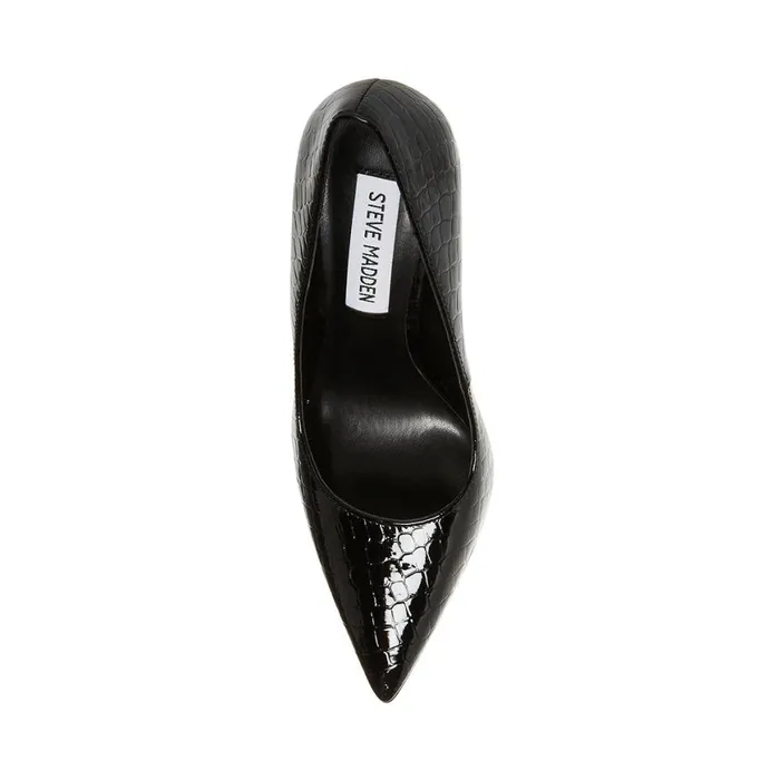 Steve Madden Rival Black Crocodile Womens Heels