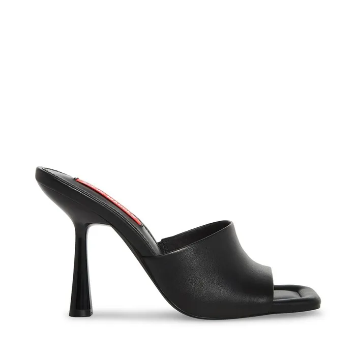 Steve Madden Selene Black Leather Womens Heels