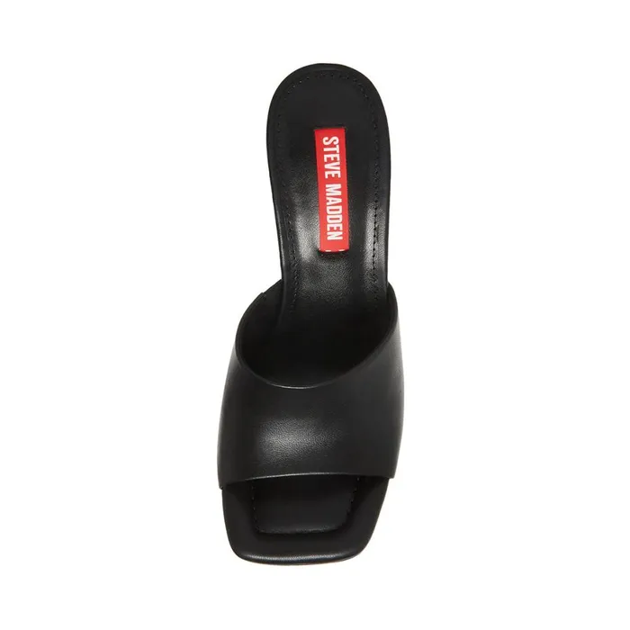Steve Madden Selene Black Leather Womens Heels