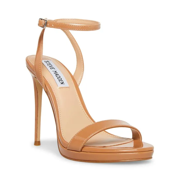 Steve Madden Wafer Tan Patent Womens Heels
