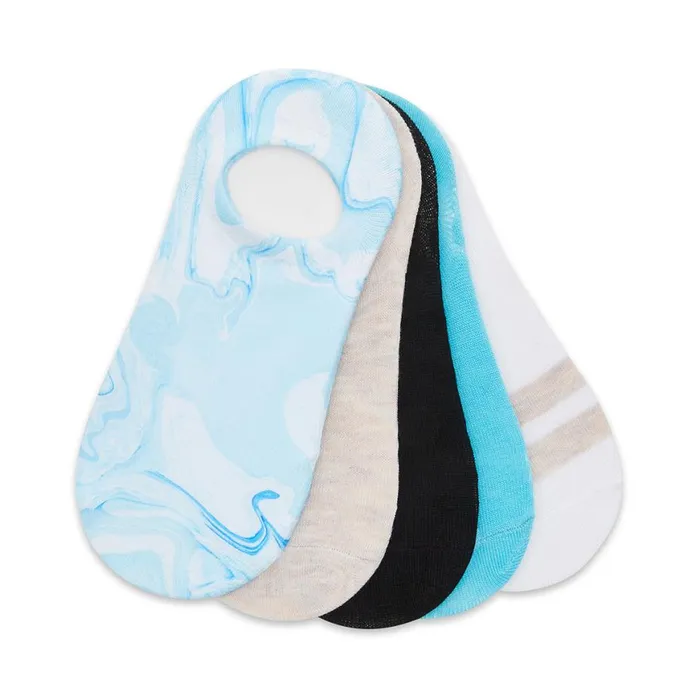 Steve Madden Wave Swirl Sneaker Socks Turquoise Multi Womens Socks and Tights