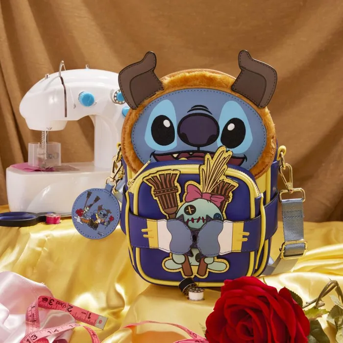 Stitch In Beast Costume Exclusive Crossbuddies Cosplay Crossbody Bag With Coin Bag Unisex Loungefly Bags and Wallets Stitch In Beast Costume Exclusive Crossbuddies Cosplay Crossbody Bag With Coin Bag Unisex Loungefly Bags and Wallets