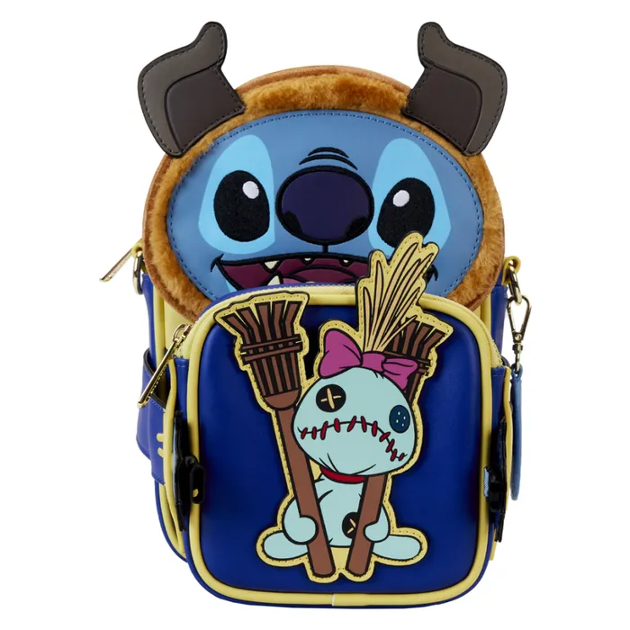 Stitch In Beast Costume Exclusive Crossbuddies Cosplay Crossbody Bag With Coin Bag Unisex Loungefly Bags and Wallets Stitch In Beast Costume Exclusive Crossbuddies Cosplay Crossbody Bag With Coin Bag Unisex Loungefly Bags and Wallets
