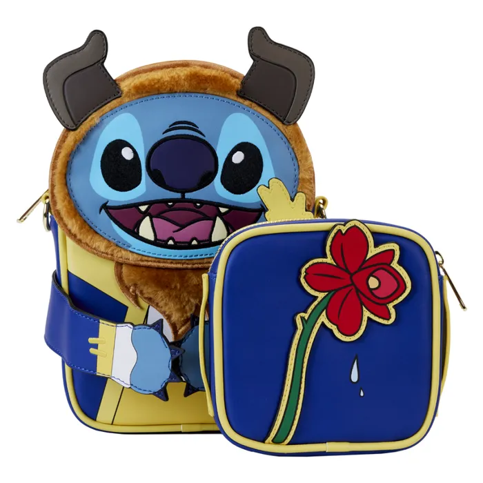 Stitch In Beast Costume Exclusive Crossbuddies Cosplay Crossbody Bag With Coin Bag Unisex Loungefly Bags and Wallets Stitch In Beast Costume Exclusive Crossbuddies Cosplay Crossbody Bag With Coin Bag Unisex Loungefly Bags and Wallets