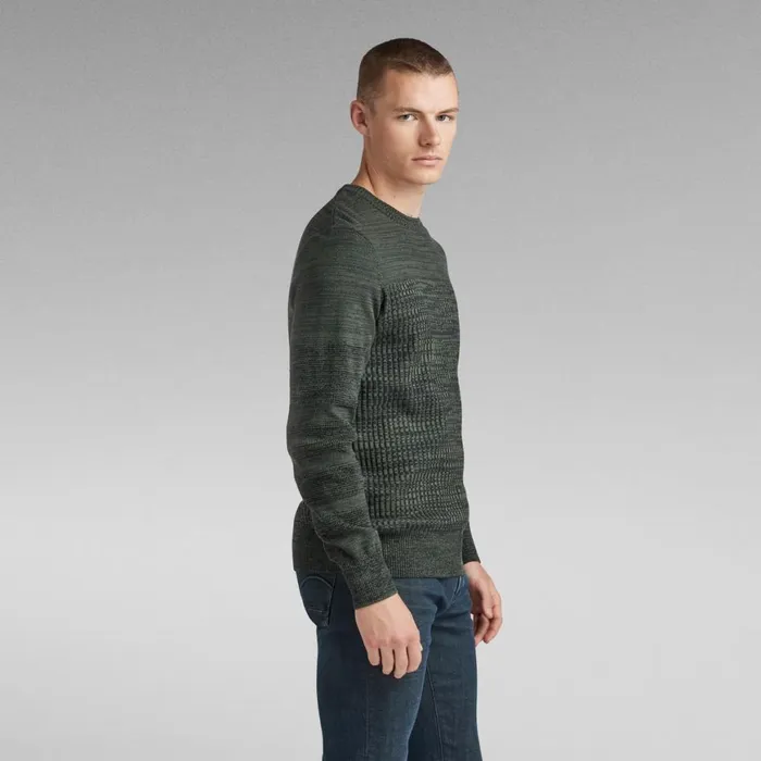 Sweaters Men GStar RAW 3D Biker Knitted Sweater Shadowgraphite