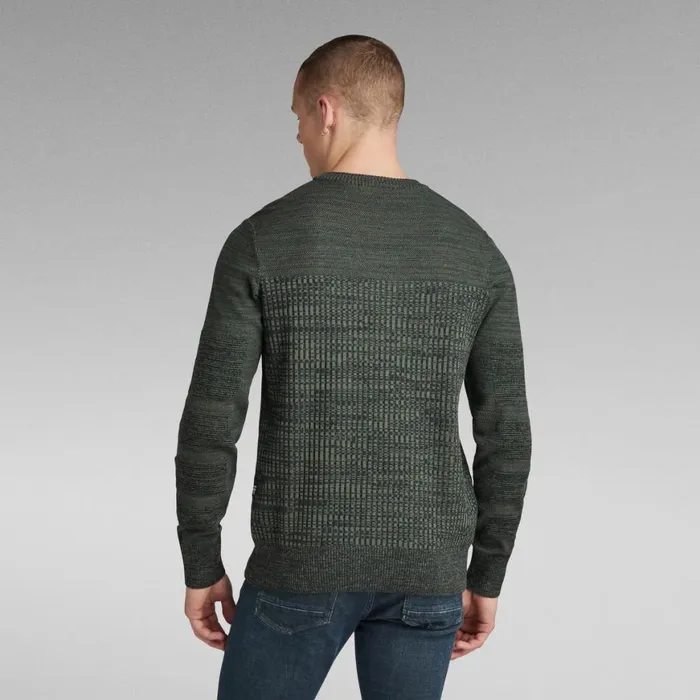 Sweaters Men GStar RAW 3D Biker Knitted Sweater Shadowgraphite