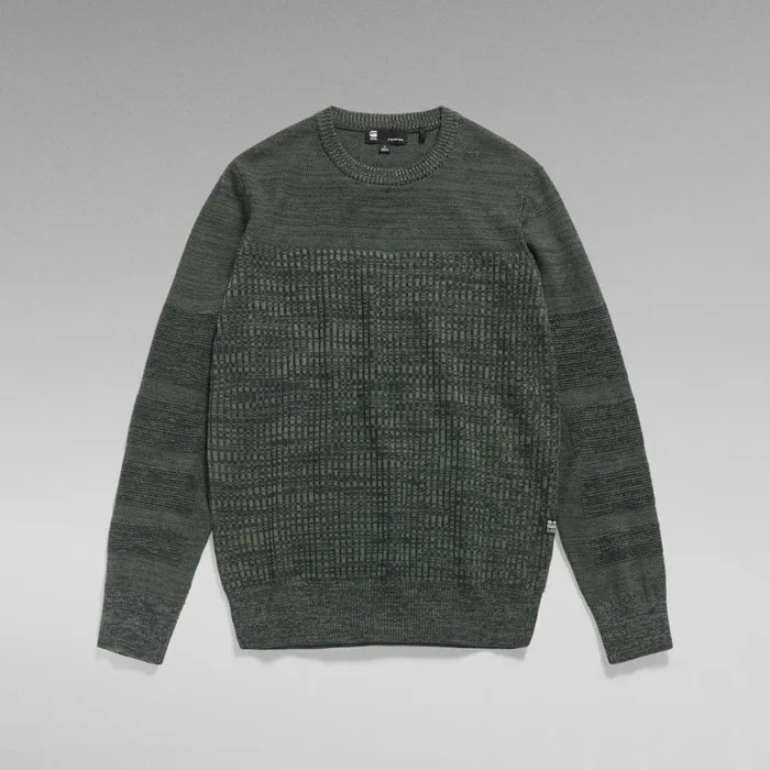 Sweaters Men GStar RAW 3D Biker Knitted Sweater Shadowgraphite