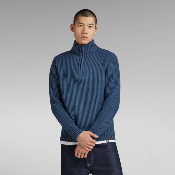 Sweaters Men GStar RAW Essential Skipper Knitted Sweater Rank Blue