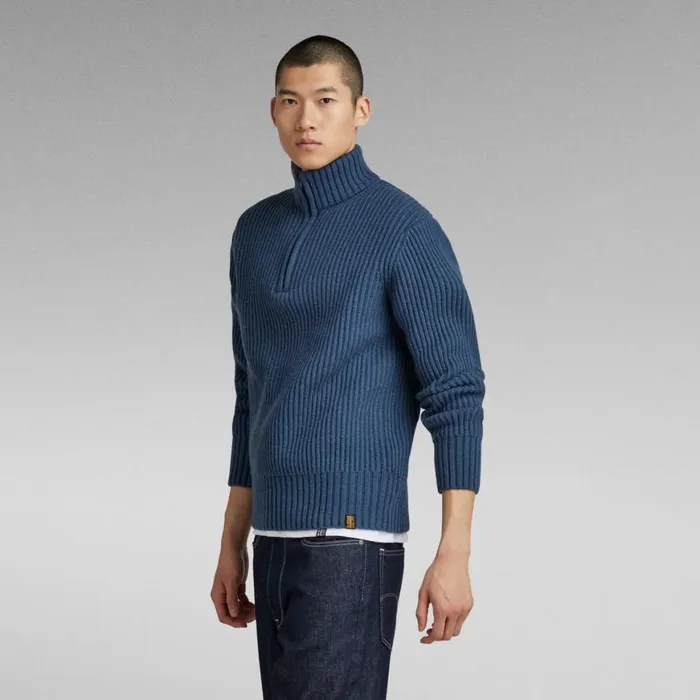 Sweaters Men GStar RAW Essential Skipper Knitted Sweater Rank Blue