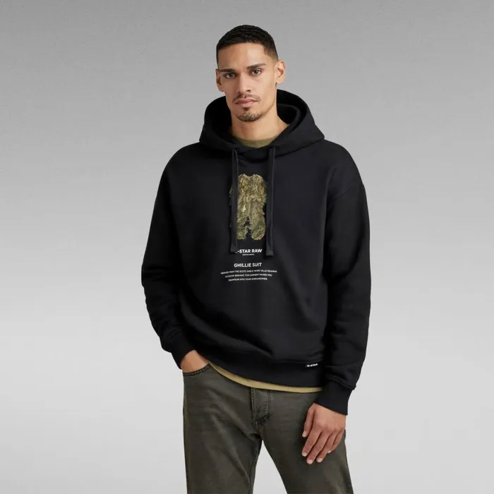 Sweatshirts and Hoodies Men GStar RAW Archive Hooded Loose Sweater Dk Black Ghillie Suit Sweatshirts and Hoodies Men GStar RAW Archive Hooded Loose Sweater Dk Black Ghillie Suit